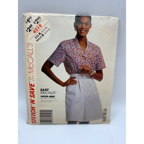 McCall's Misses Shirt Culotte Sewing Pattern sz 10-14 4219 - uncut - Picture 1 of 2